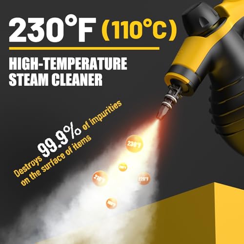 Pressurized Handheld Steam Cleaner with 10 Accessories for Home & Car Cleaning