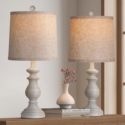 PARTPHONER Traditional Table Lamp Set of 2, Rustic Farmhouse Lamps