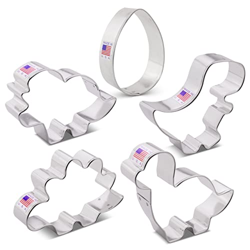 Ann Clark Baby Dinosaur Cookie Cutters Set of 5 - Made in USA, Dinosaur Shapes