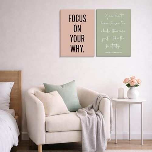 Office Variation of Motivational Wall Decor Set of 6 - Boho Inspirational Prints