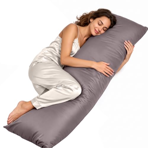 Weighted Body Pillow for Side Sleepers 54x18 Inches - Bamboo Grey - 10.5 lbs