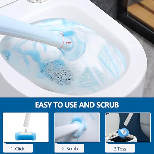 144 Count Disposable Toilet Brush Refill Heads - Compatible with Most Wands - Blue - Variation of THIS listing