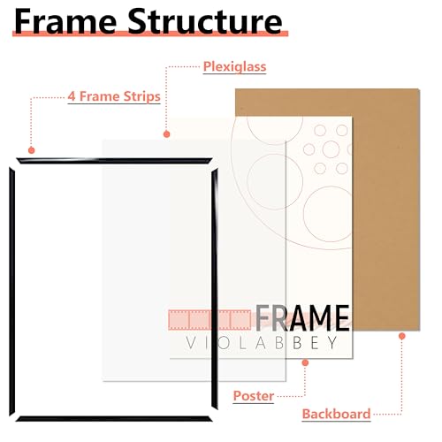 18x24 Black Gallery Wall Picture Frame Set of 5 - Modern Style, Easy Assembly