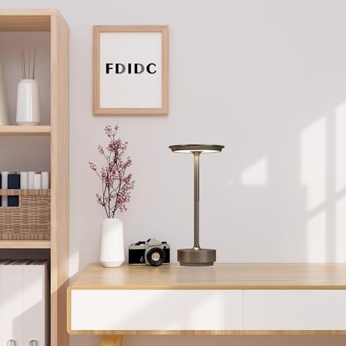 FDIDC 2 Pack Rechargeable Cordless LED Table Lamps with 5000mAh Battery, Stepless Dimmable, Cafe/Home/Office