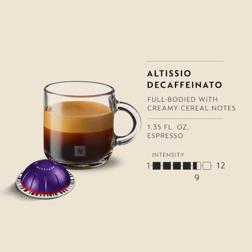 Nespresso Vertuo Altissio Decaffeinato 50-Count Coffee Pods - Dark Roast, Full-bodied & Creamy