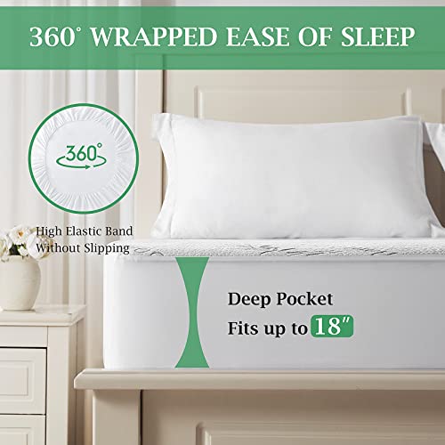 Split King Waterproof Mattress Protector with Cooling 3D Air Fabric