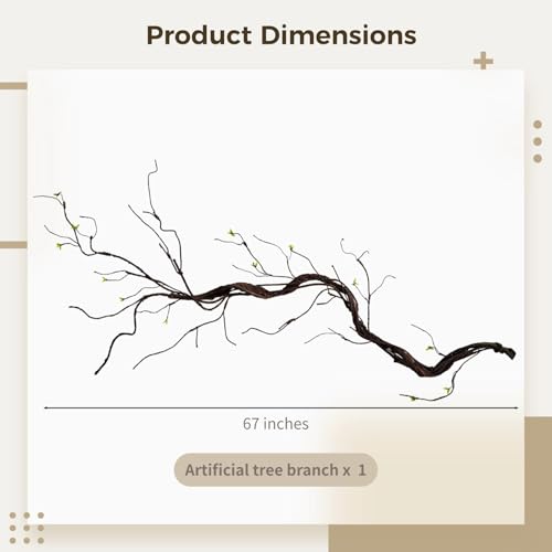 Artificial Tree Branches Wall Decor 67 Inch Rattan Vine for Home & Garden