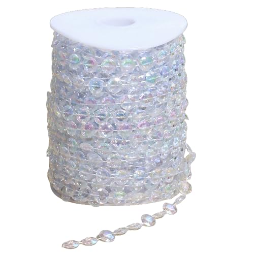 Youlina 99ft Iridescent Bead Garland - Crystal Strand for Christmas & Decor
