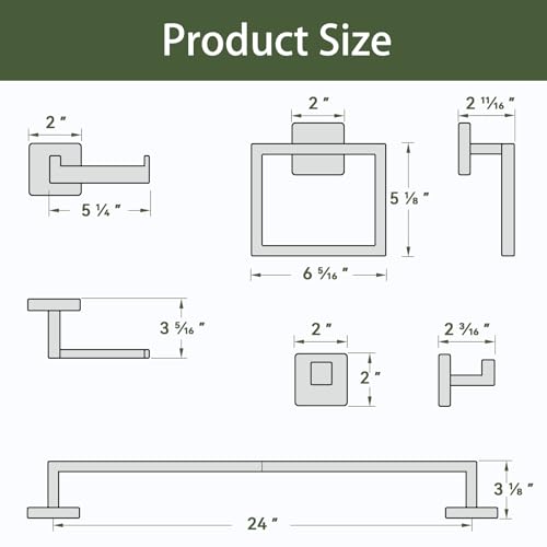 Matte Black Bathroom Accessory Set - 26 Inch 10 Pieces for Towel & Storage