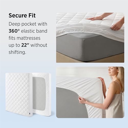 White King Mattress Protector 78x80+18 Inches Waterproof Quilted Bedding