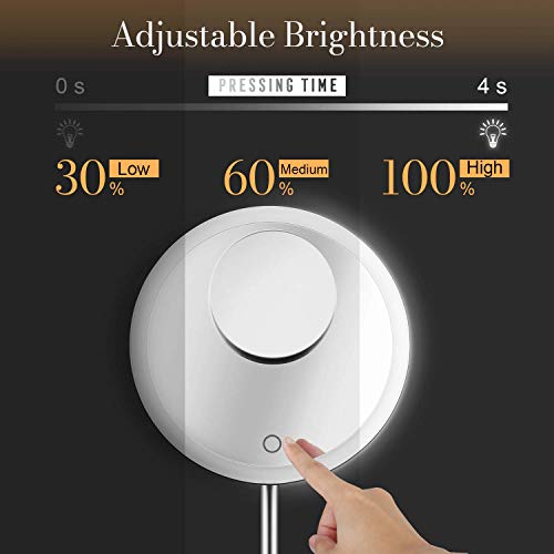 9-Inch Makeup Vanity Mirror with Lights & 5X/10X Magnification - Magnetic, Rechargeable, 90° Adjustable, Metal Frame, 16in Length - Black