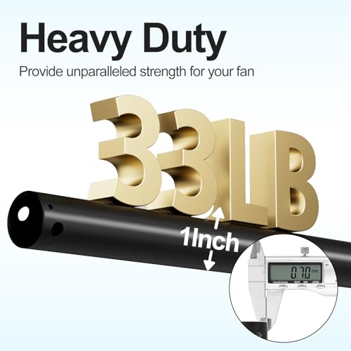 Black 72-Inch Ceiling Fan Downrod with Extended Wires - Compatible with Ceiling Fans - Variation: Black / 72 Inch