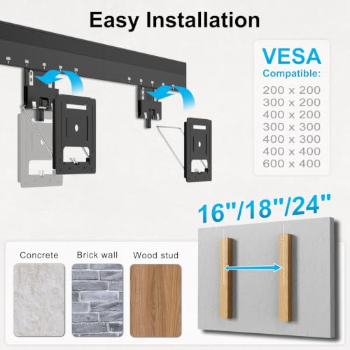 IMtKotW Ultra Slim TV Wall Mount for 37-86 Inch Screens, Supports 165 lbs, VESA Compatible