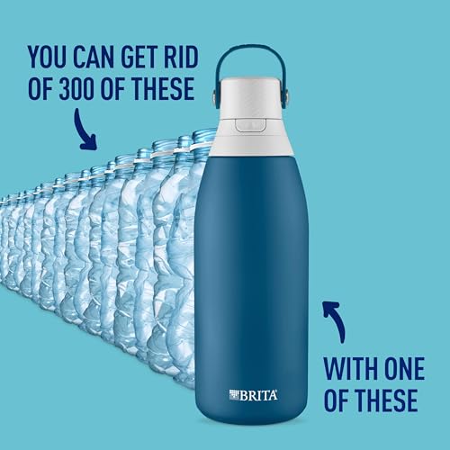 Brita Stainless Steel Water Bottle with Filter - 32 oz Marina - Reusable & Insulated