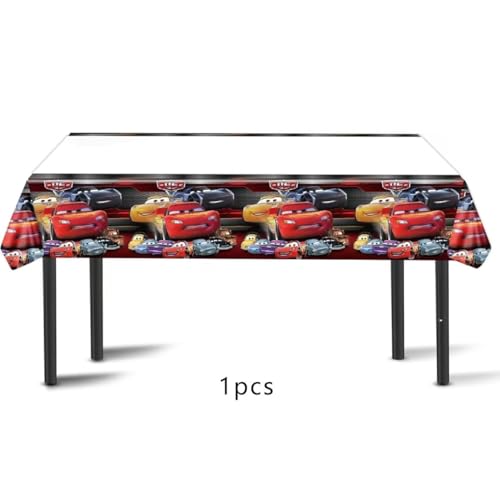 Cars Theme Birthday Party Supplies Set with Plates Cups Utensils Napkins & Tablecloth