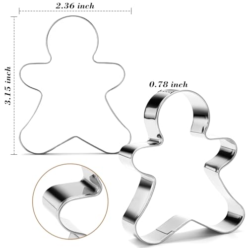 12-Piece Stainless Steel Gingerbread Cookie Cutter Set for Holiday Baking