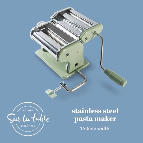 Manual Pasta Maker Machine with Rollers & Cutters for Spaghetti & Fettuccini
