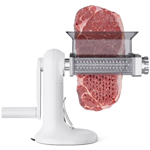 Transparent Gray Meat Tenderizer Tool with 3 Adjustable Spacing - Food-Grade Stainless Steel