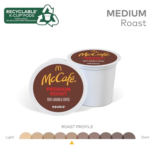 McCafe Premium Roast Coffee K-Cup Pods - Medium Roast, 84 Count, Recyclable, Compatible with Keurig