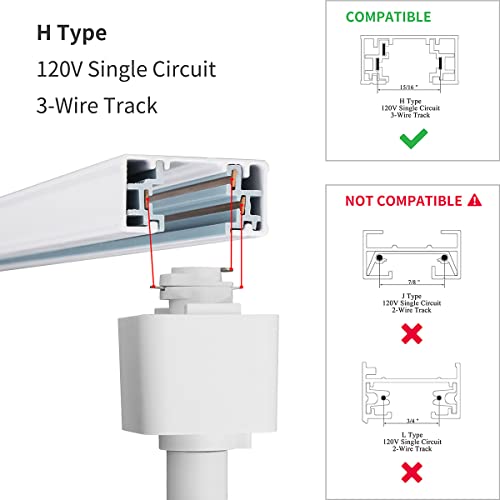 mirrea 6 Pack H Type White LED Track Lighting Heads 6.5W 3000K Warm
