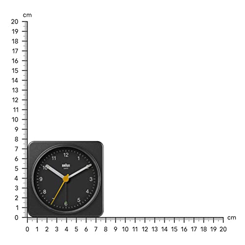 Small Analogue Alarm Clock with Snooze Light & Crescendo Beep - Black