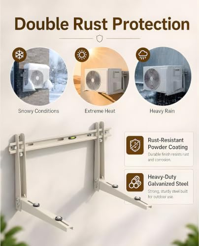 Heavy Duty Mini Split Wall Mounting Bracket for 9000–36000 BTU AC - 550 lb Capacity - Outdoor Support - Galvanized Steel (Variation of THIS listing)