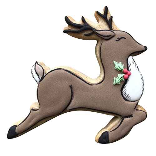 LILIAO Christmas Reindeer Cookie Cutter - 3.9 x 4.3 inches - Stainless Steel