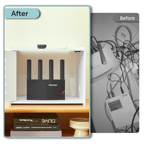 WiFi Router Storage Cabinet with Cable Management and Ventilation