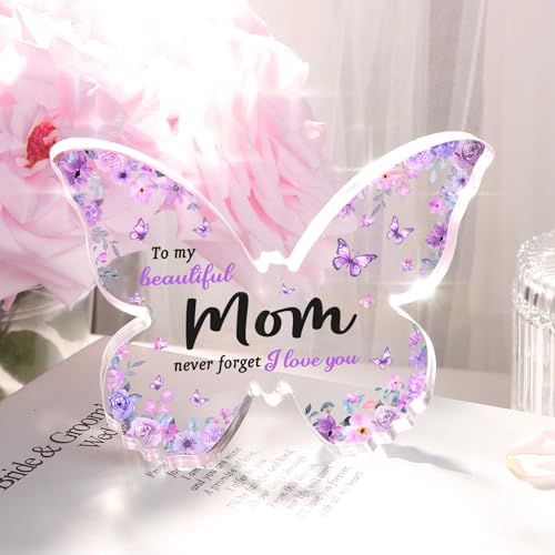 Gifts for Mom, Mom Birthday Gifts, Unique Purple Butterfly Acrylic