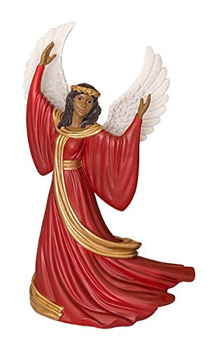 Ebony Treasures African American Christmas Angel Figurine - Handcrafted Holiday Decor