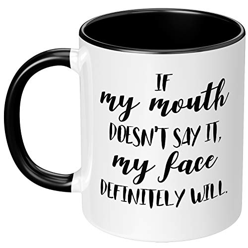 Funny Black Ceramic Coffee Mug 11 oz Gag Gift for Coworkers & Office, Women Men