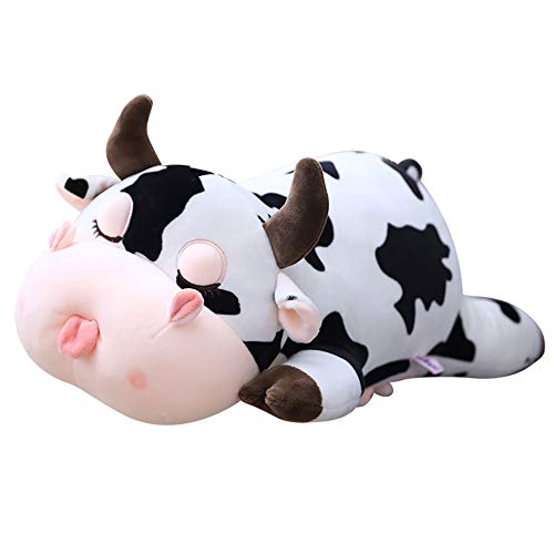Cute Cow Plush Pillow, Soft Cow Plushie Hugging Pillow Gifts for Kids, 19.6"