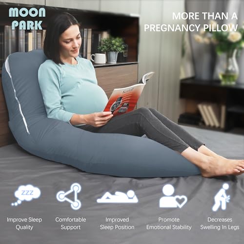 Pregnancy Pillows U Shape Full Body Maternity Pillow with Cooling Cover - Grey, 57 Inch