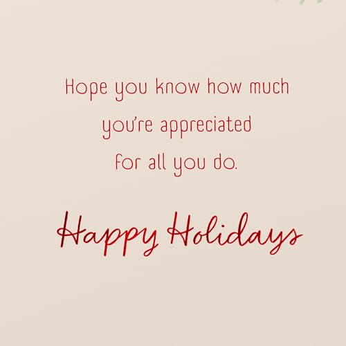 American Greetings Christmas Thank You Card for Healthcare Workers (Greenery Background) – with Envelope