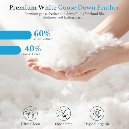 Luxury Hungarian Goose Down Pillow 2 Pack - Supportive & Soft for Sleepers
