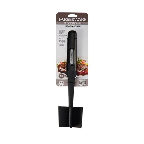 Farberware Meat Chopper and Potato Masher, Nylon Ground Beef Chopper Tool with 5 Blades, Heat-Resistant Meat Masher for Nonstick Pans, Dishwasher Safe, 10 Inches