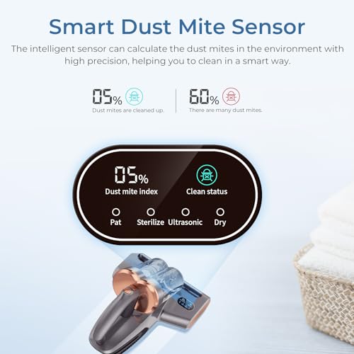 JIGOO S300 PRO Mattress Vacuum Cleaner with UV & Ultrasonic, HEPA Filter, Handheld Bed & Sofa Cleaner