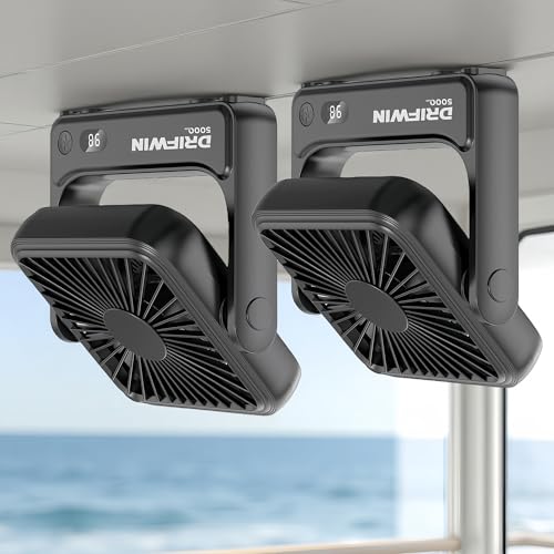 Magnetic Cruise Approved Travel Fan with 5000mAh Battery, 4-Speed Portable Fan for Cabin & Camping