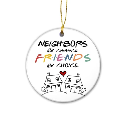 Colorful Friends Friendship Christmas Ornament 2024 | Neighbors By Chance, Friends By Choice, Ceramic Gift