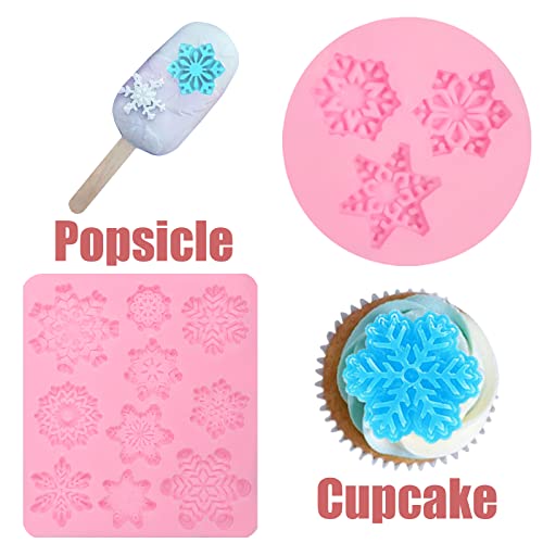 Christmas Snowflake Silicone Mold 5-Piece Set for Cake Decoration & Crafts