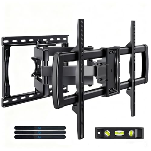32-85 Inch Full Motion TV Wall Mount Bracket with Dual Articulating Arms, Tilt, Swivel & Leveling - Fits 8-16 Inch Studs, Max 132lbs, AX WABER