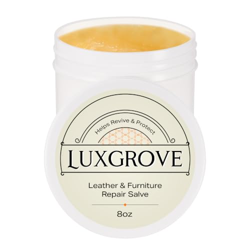LUXGROVE 8oz Wood & Leather Furniture Repair Salve - Conditioning Balm for Couches, Car Seats, Tables, Cabinets, Shoes & Purses