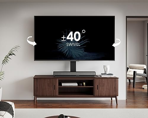 FITUEYES Universal TV Stand with Swivel Mount for 50-85 Inch TV, Black
