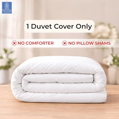 Kotton Culture White King Duvet Cover 100% Egyptian Cotton 600 Thread Count