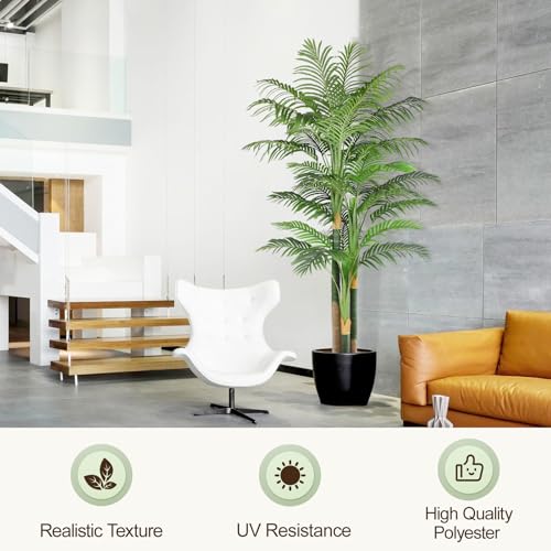 7ft Tall Artificial Palm Tree - Tropical Golden Cane Tree for Indoor Outdoor Decor