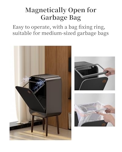 Motion Sensor Trash Can - 5.5 Gallon Touchless Garbage Bin Grey - Kitchen Bathroom Bedroom Office