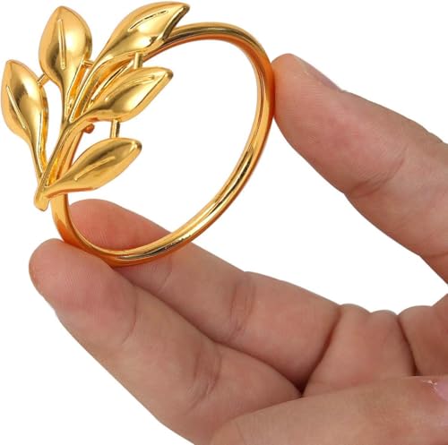 Ye Zi-Gold Leaf Napkin Rings Set of 100 for Thanksgiving & Special Events