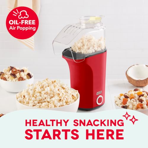 Dash Fresh Pop Popcorn Maker - Red, 16 Cups, Hot Air Electric Popper