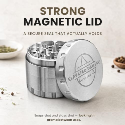 2.5-Inch Stainless Steel Spice & Herb Grinder with Magnetic Lid