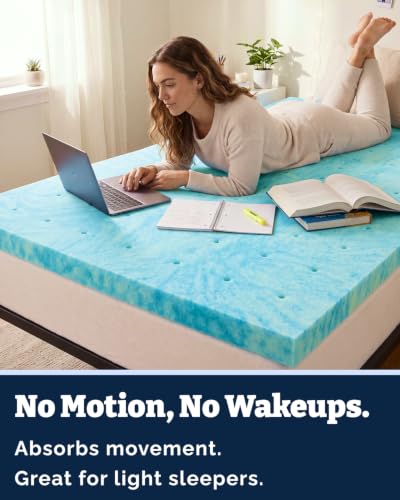 Twin Memory Foam Mattress Topper with Cooling Gel - 2 Inch Comfortable Sleep Pad